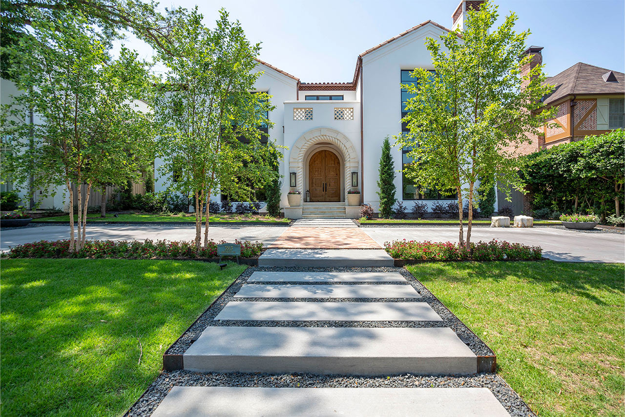 stair walkway to the front door of a home