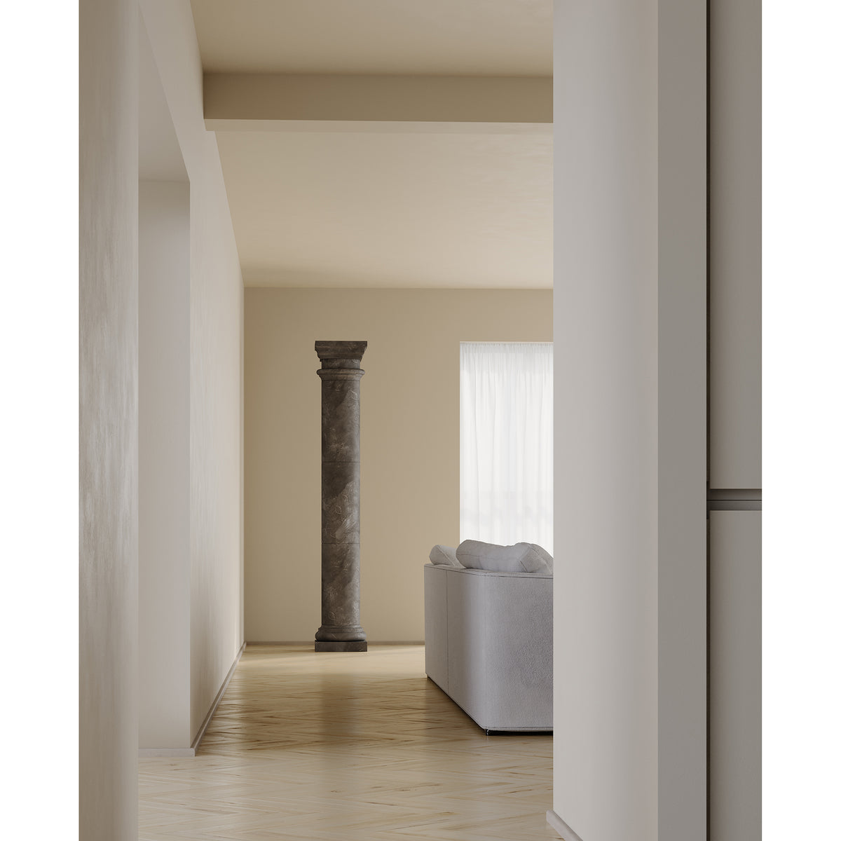 Doric Column shown in Sable Marble. Main Product Slider View