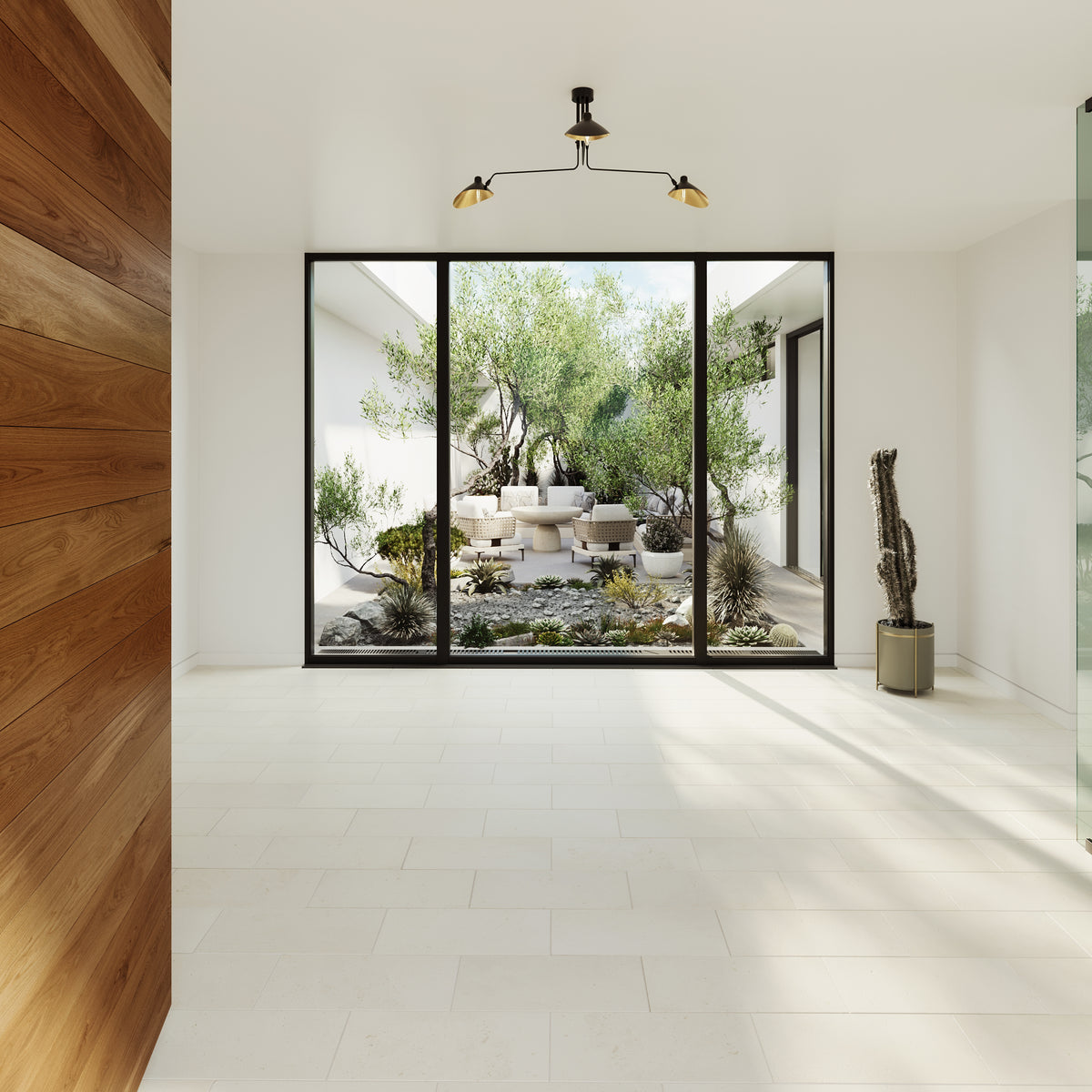 Porto Beige Limestone floor in a room