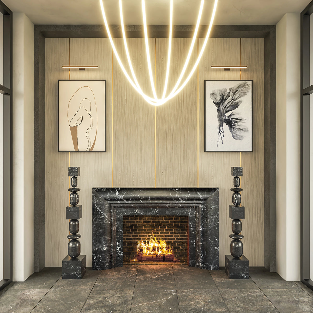 The Introvert Shown in Breccia Nero Marble