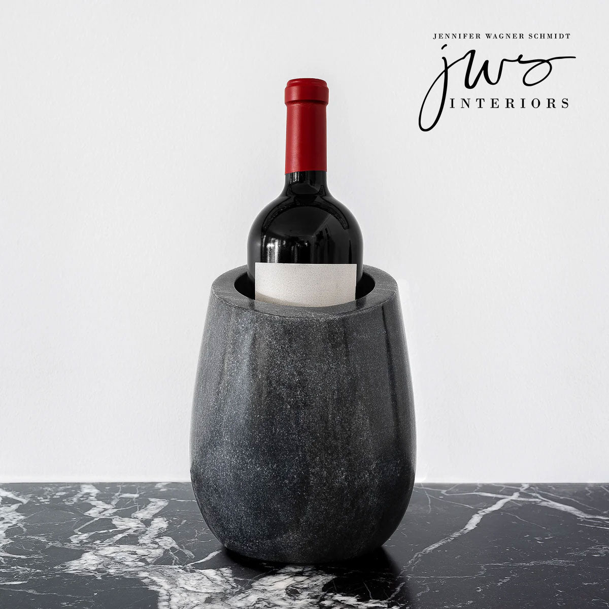 Wine Chiller in Black Marble MATERIAL Bespoke Stone Tile
