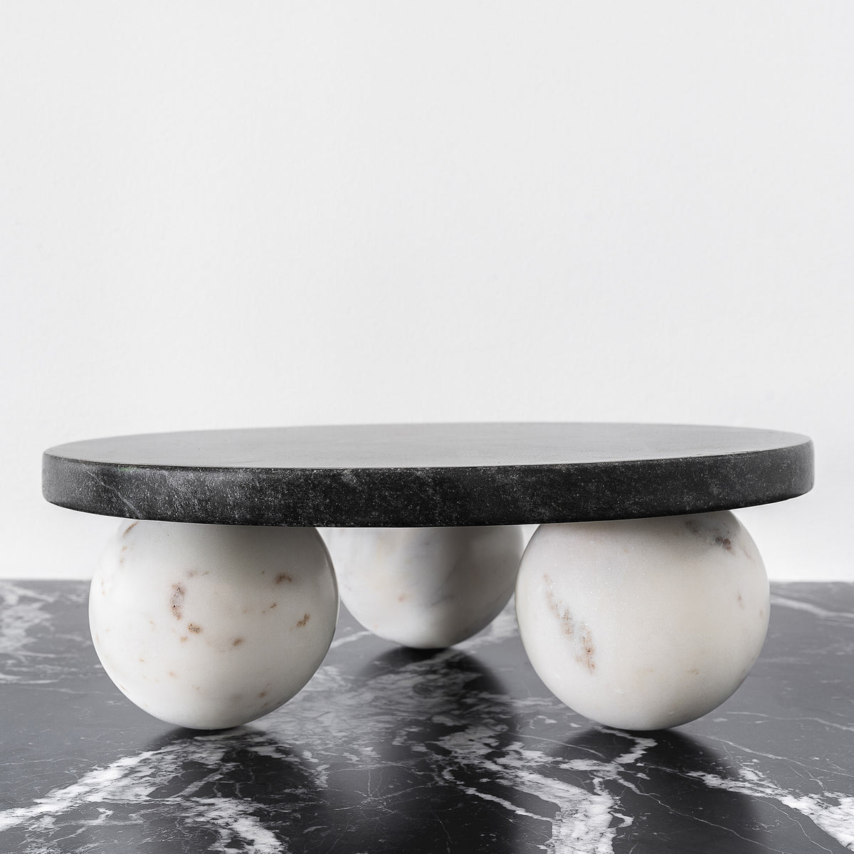 Cake Stand in Black and White Marble view 1