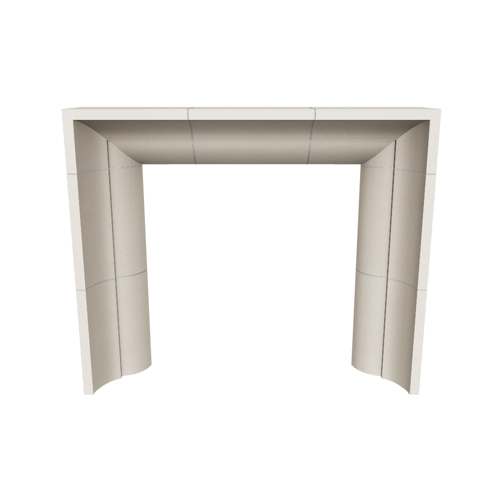 3d render of a white fireplace