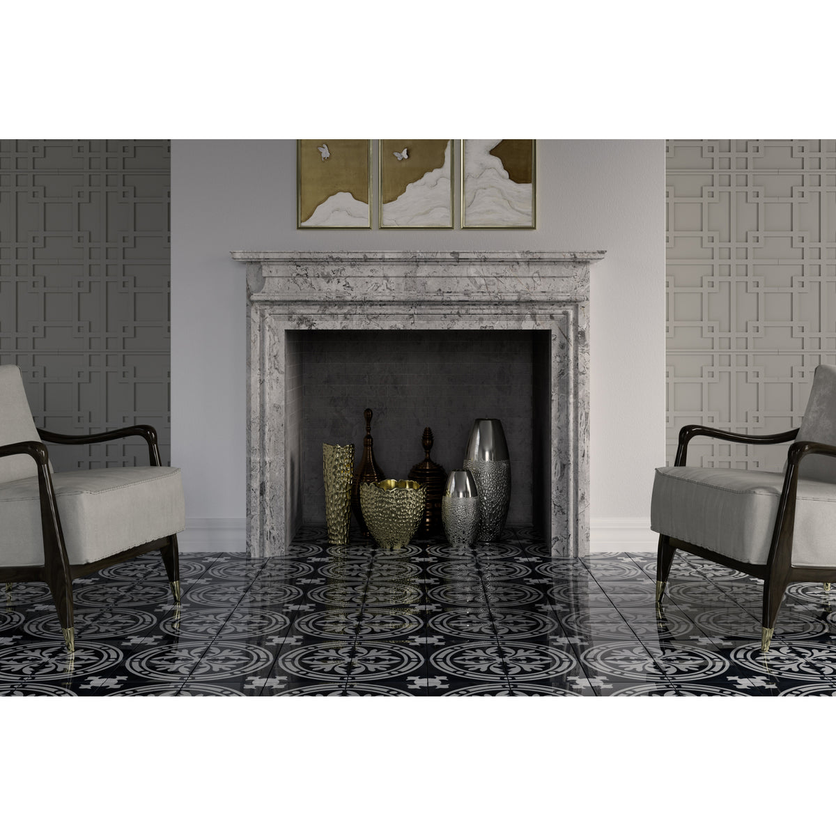 Callahan shown in Breccia Nuvole Marble.