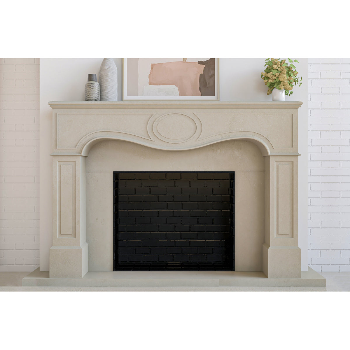 Parlor shown in Cream Limestone.