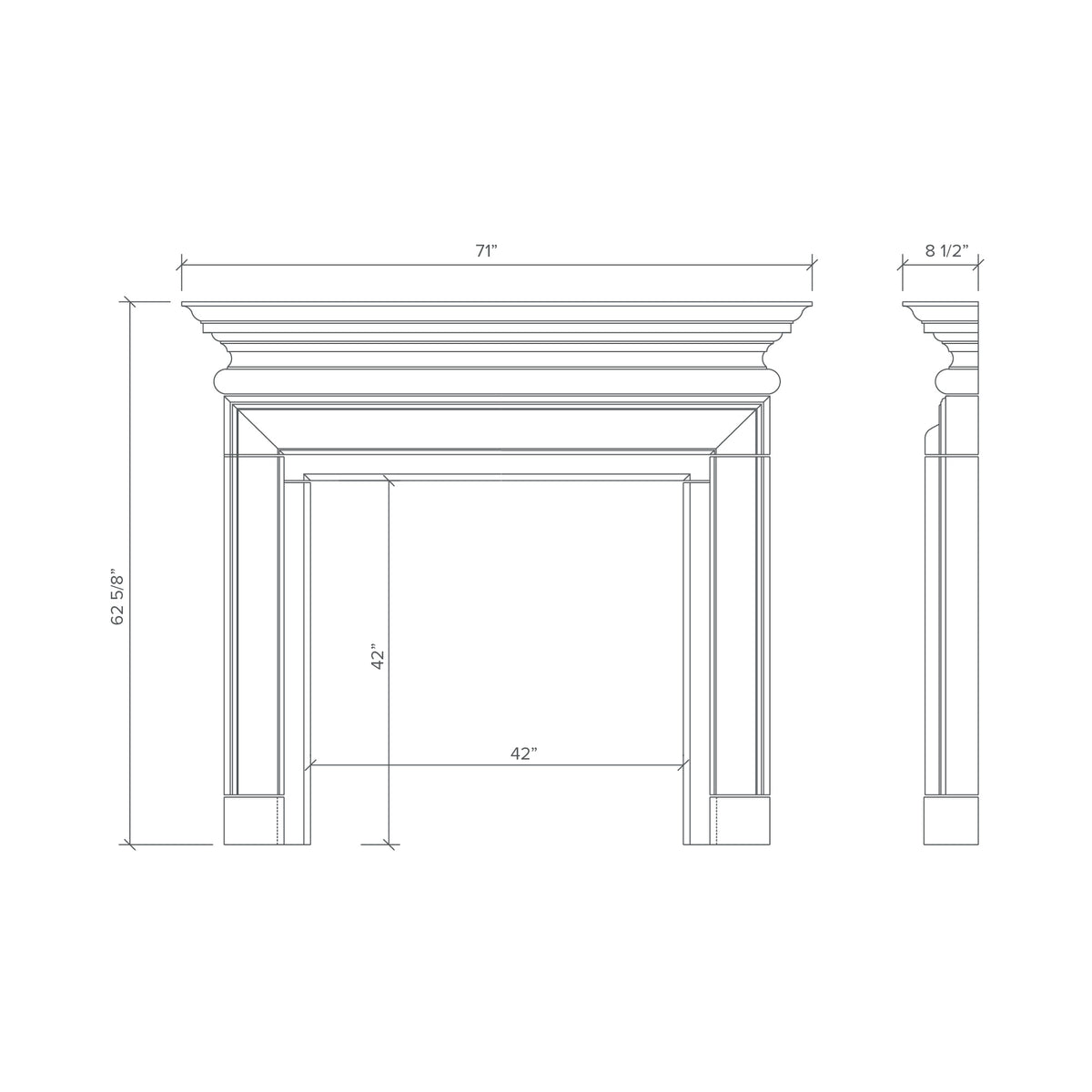 PIEDMONT fireplace diagram