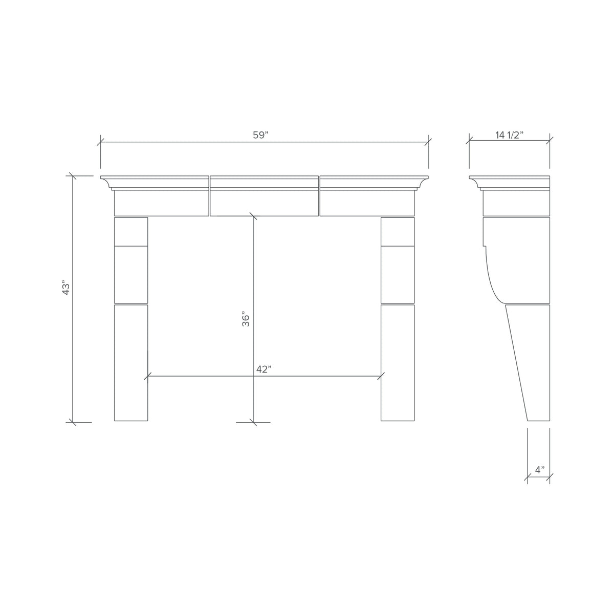 Ridgelands fireplace diagram