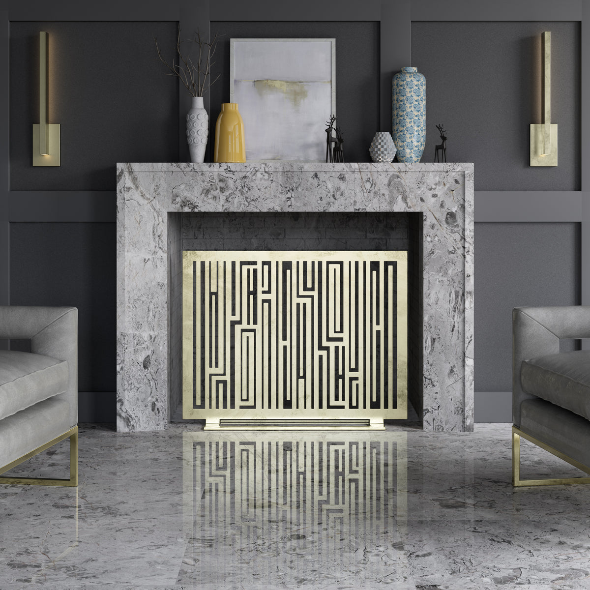 Haven shown in Breccia Nuvole Marble.