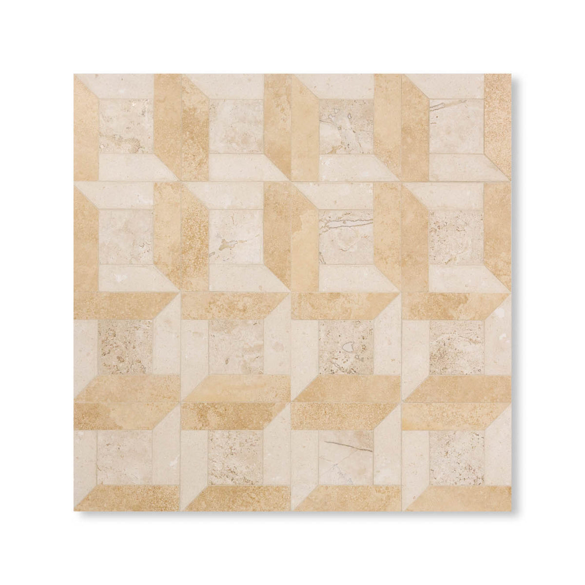 Shown in Seville Travertine with Dourdan and Pearl Marbles Main Product Slider View