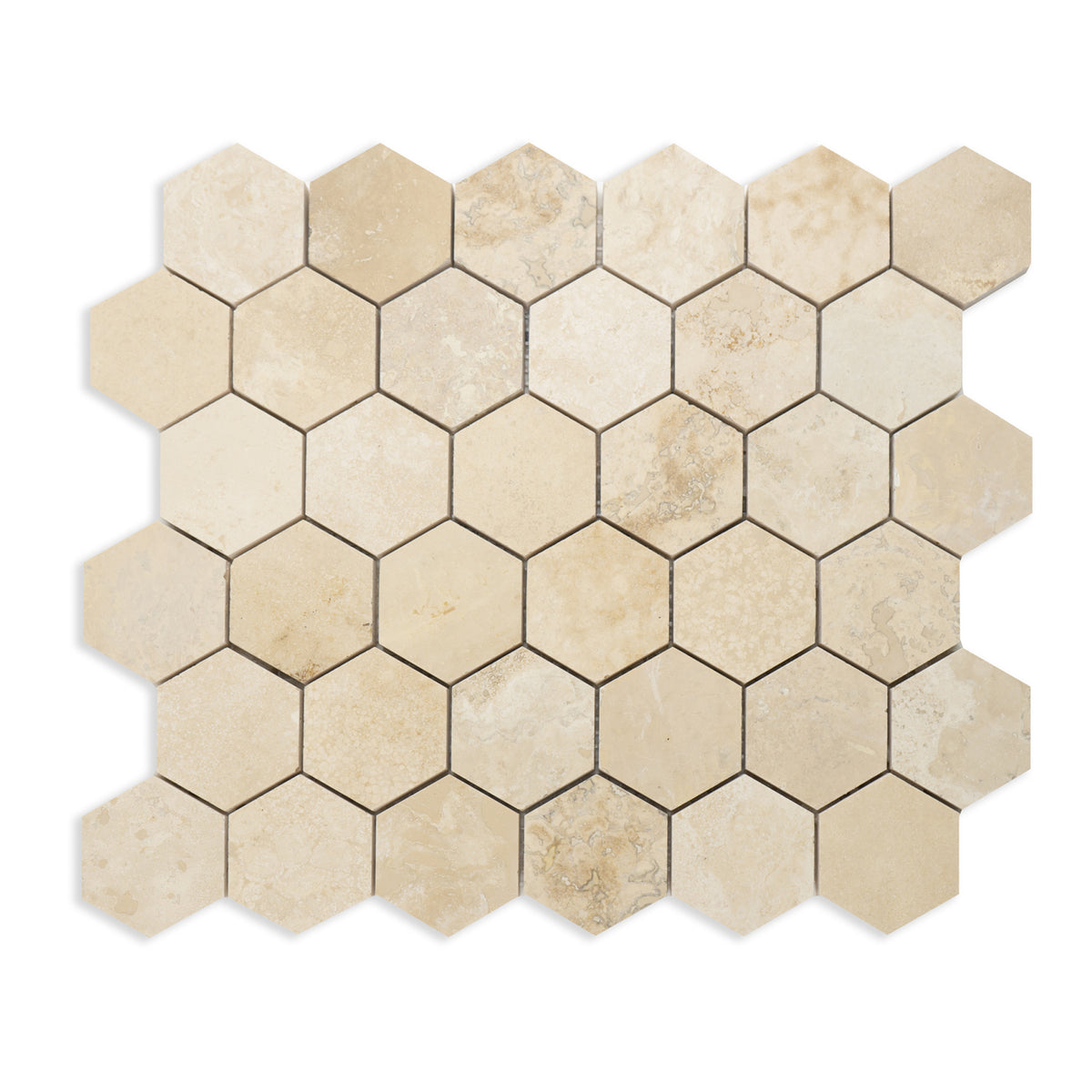 tan Latte Travertine hexagon pattern