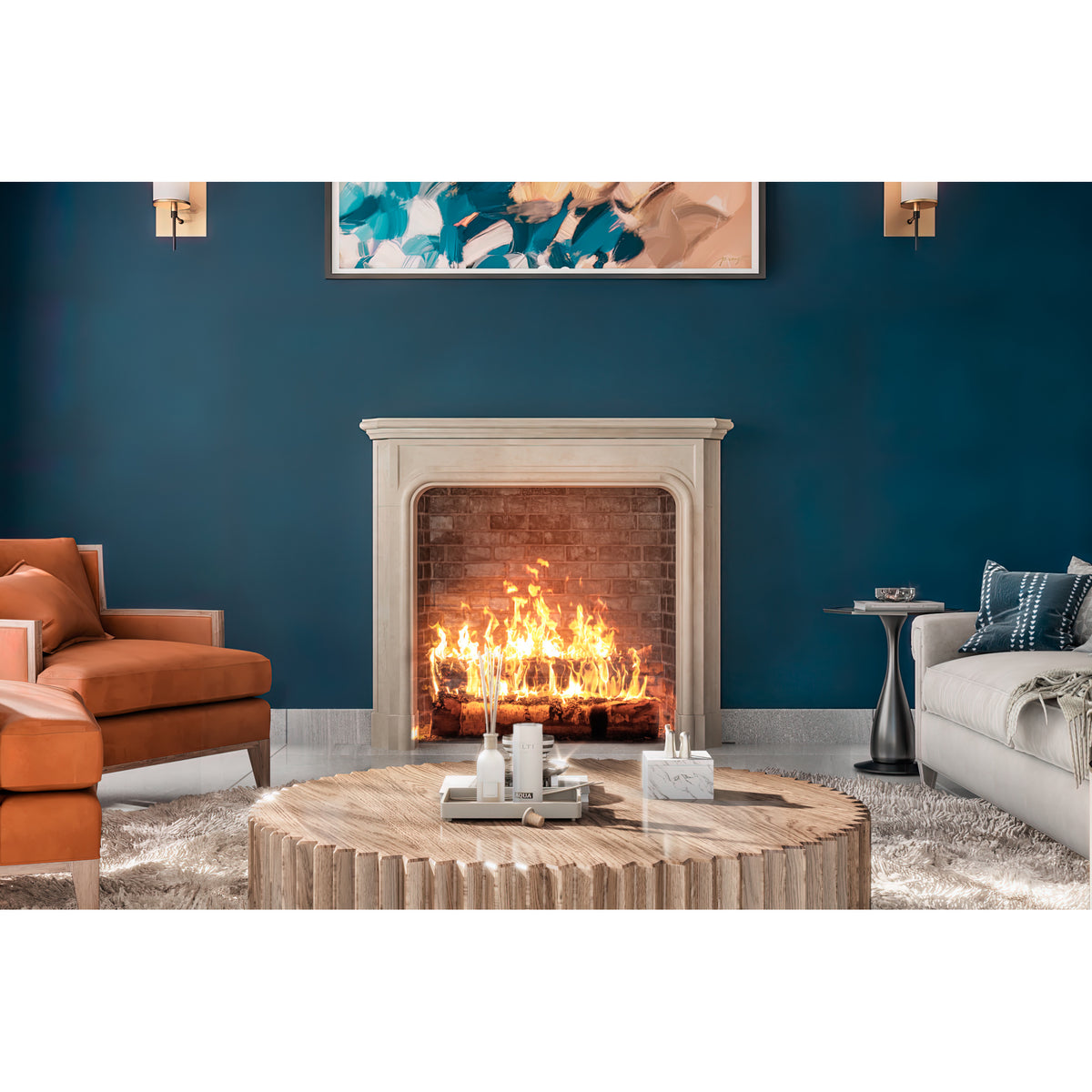 Amelia shown in Cream Limestone.