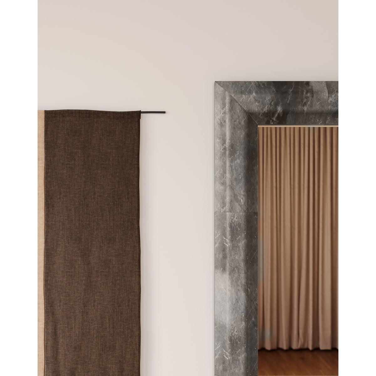Mediterranean Door Surround shown in Modern Profile with Menorca Marble. Main Product Slider View