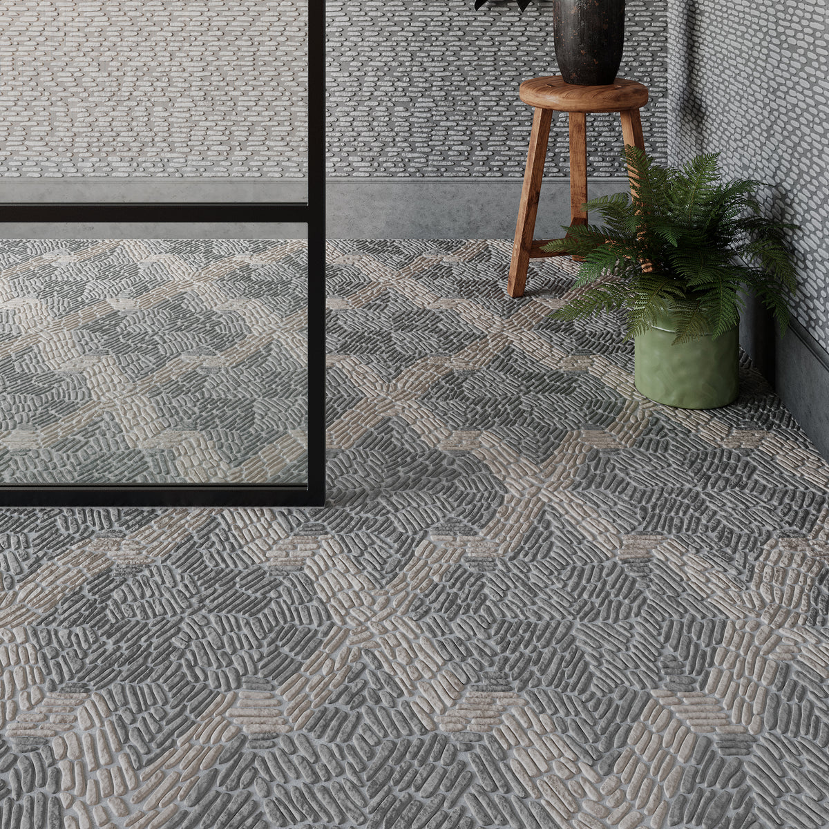 Argyle Pebble Mosaic MATERIAL Bespoke Stone + Tile