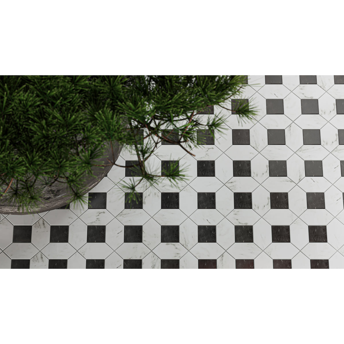 Shown in Montclair and Breccia Nero Marble