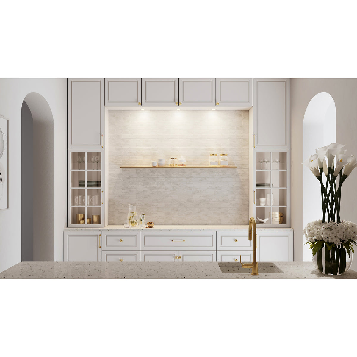 Shown in Montclair Marble