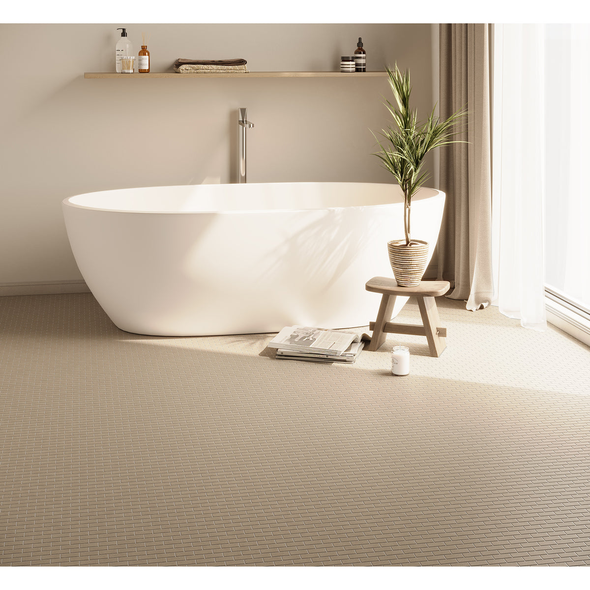 Mini Brick shown in Pearl Marble with Honed finish.