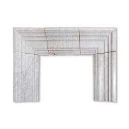 Custom Fireplace in Bianco Marble with Honed Finish view 2