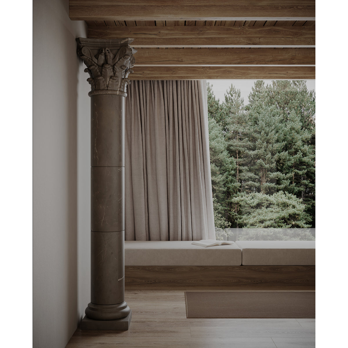 Corinthian Column shown in Sable Marble. view 1