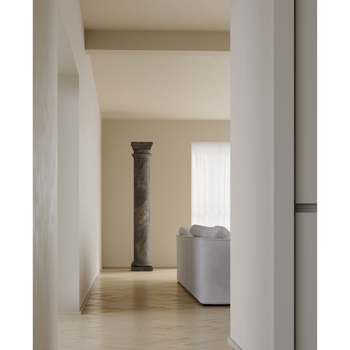 Doric Column shown in Sable Marble.