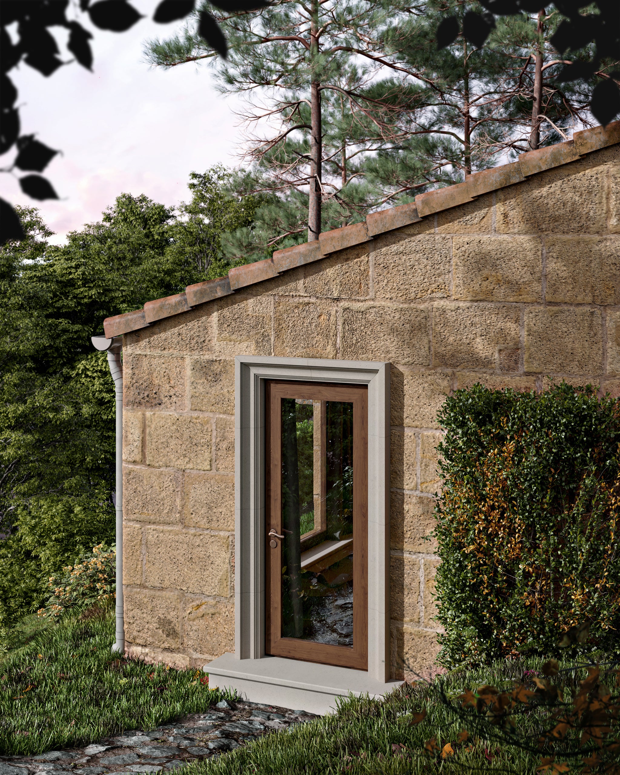 Image showcasing DOOR SURROUNDS | MATERIAL Bespoke Stone + Tile