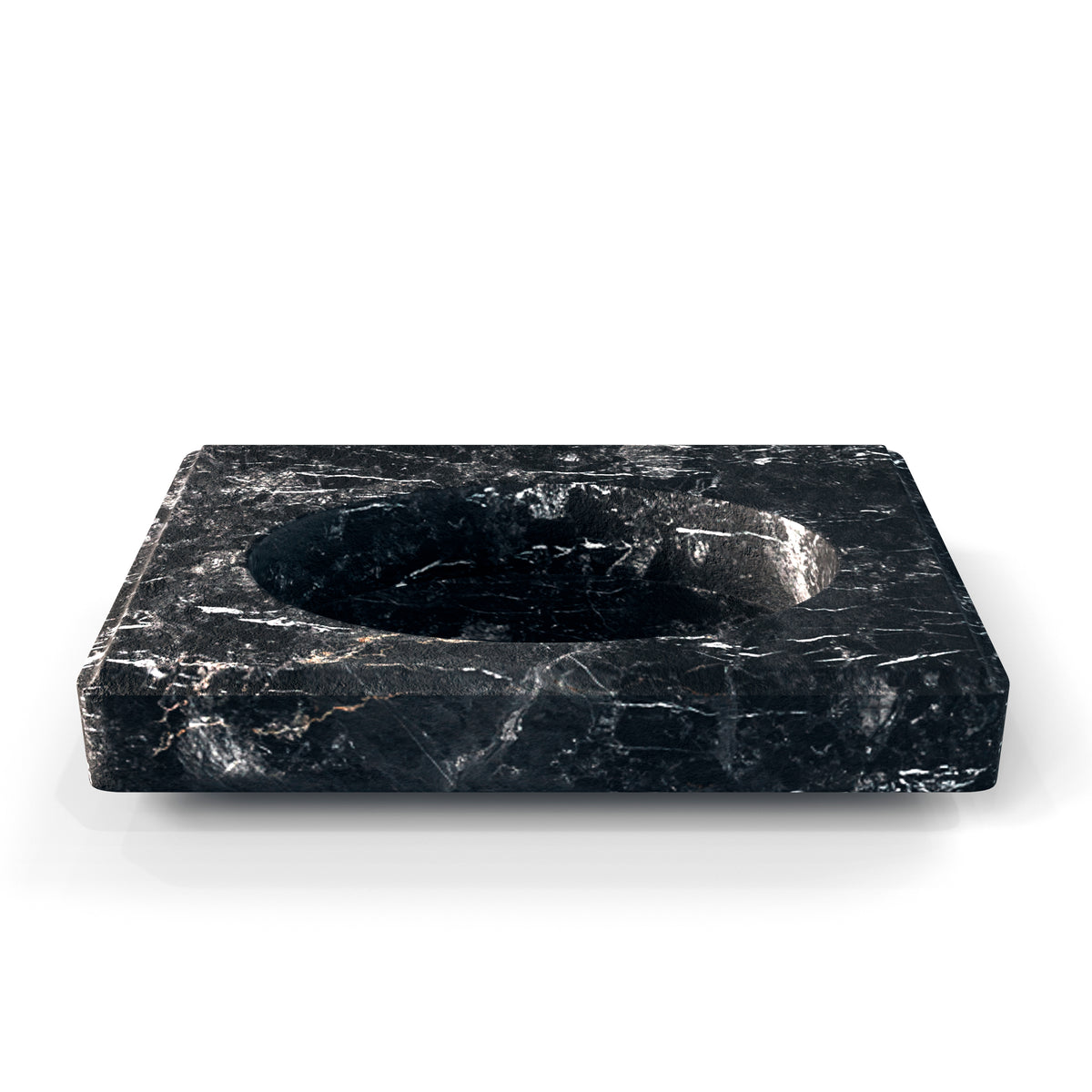 Angelo Sink shown in Breccia Nero Marble. Main Product Slider View