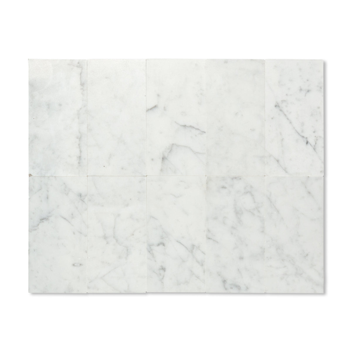 3x6” Carrara Marble Tile in Honed Finish
