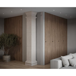Doric Square Column shown in White Limestone.