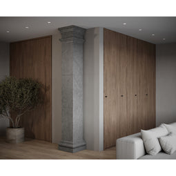 Doric Square Column shown in Charcoal Limestone.