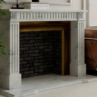 The Rowan Fireplace in Montclair Marble