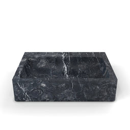 Lorenzo shown in Breccia Nero Marble.