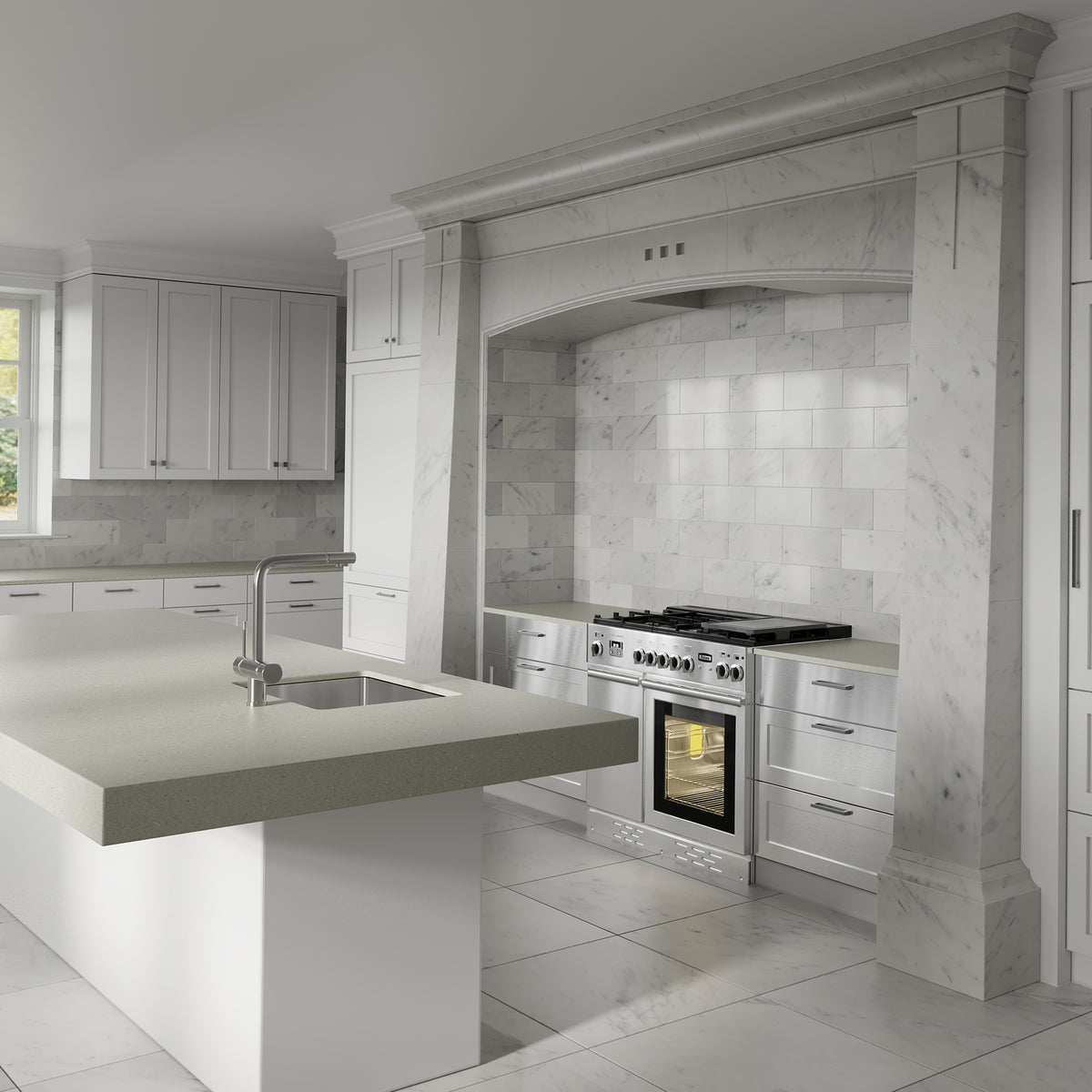 Makintosh shown in Carrara Marble.