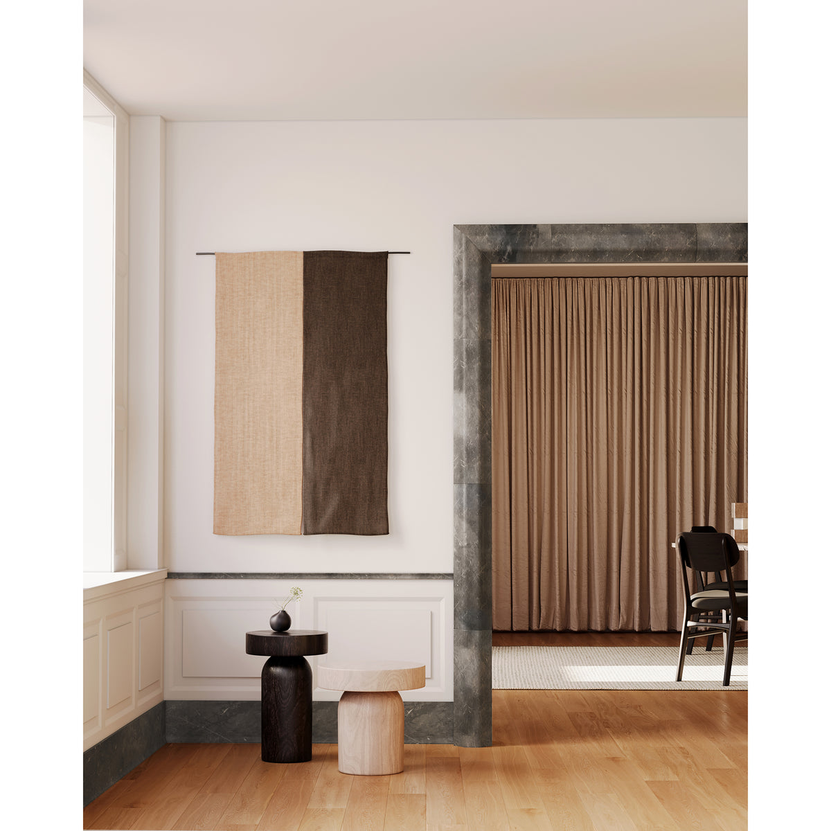 Mediterranean Door Surround shown in Modern Profile with Menorca Marble.