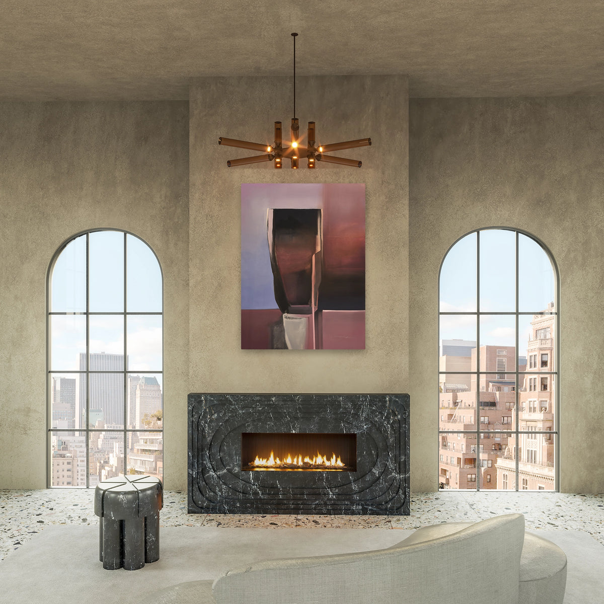 The Modernist Shown in Breccia Nero Marble