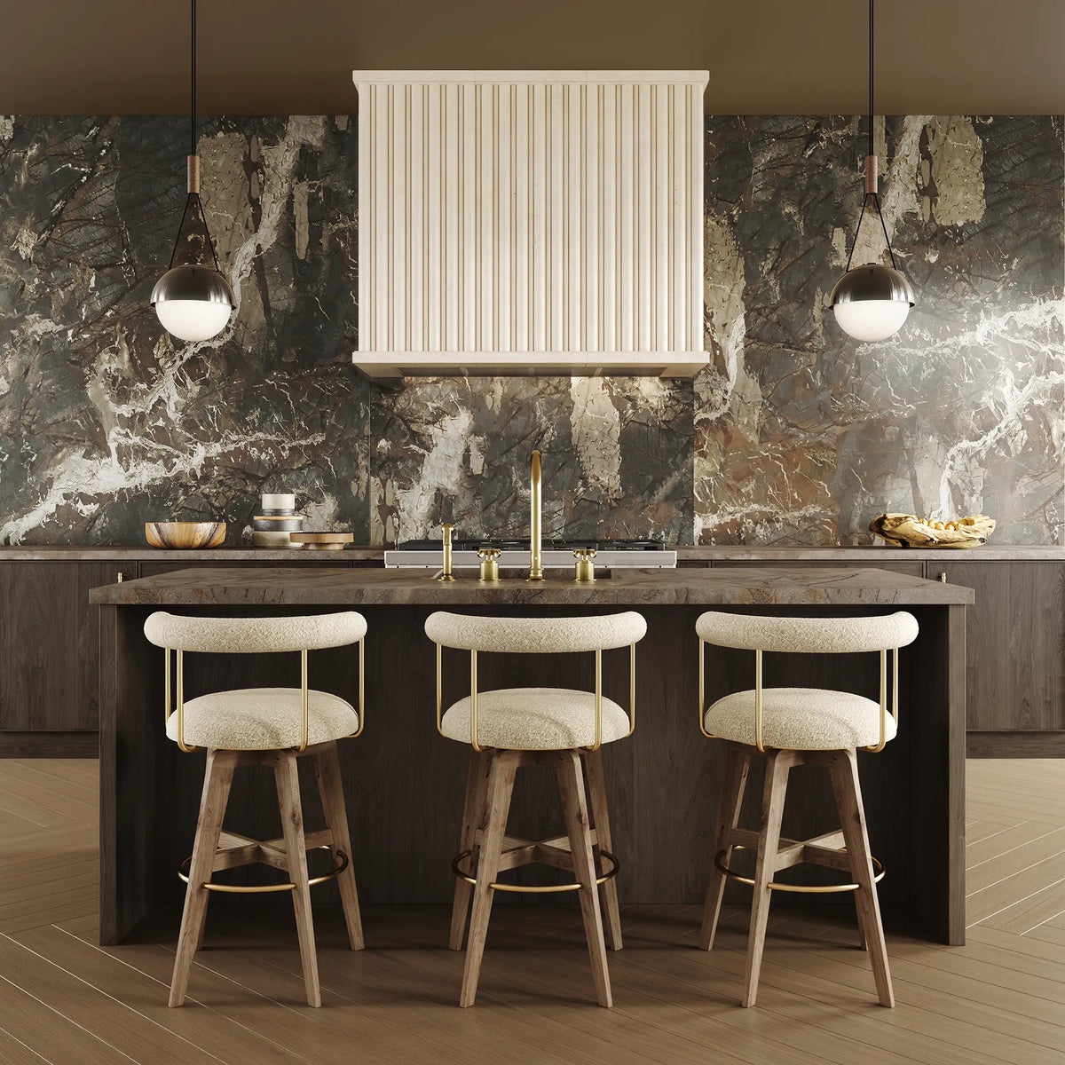 The Neoclassicist Option 3 Shown in Cream Limestone