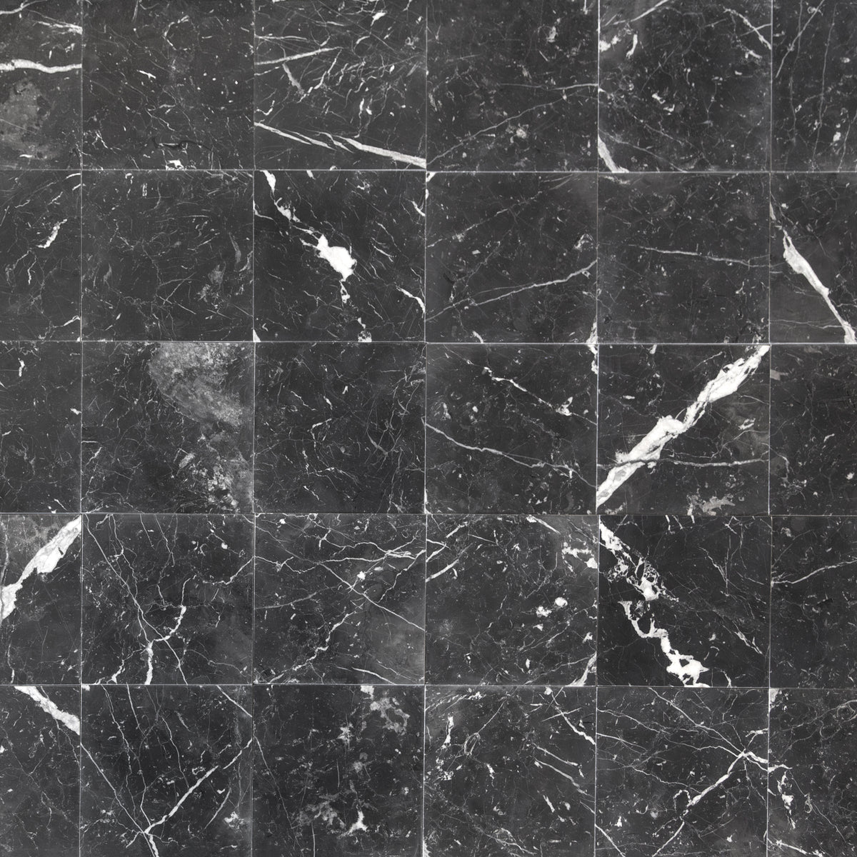 Nero Marquina shown in 12x12”. Main Product Slider View