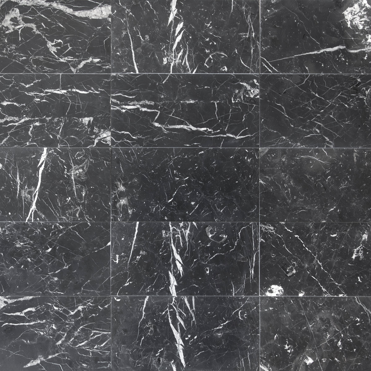 Nero Marquina shown in 12x24”.