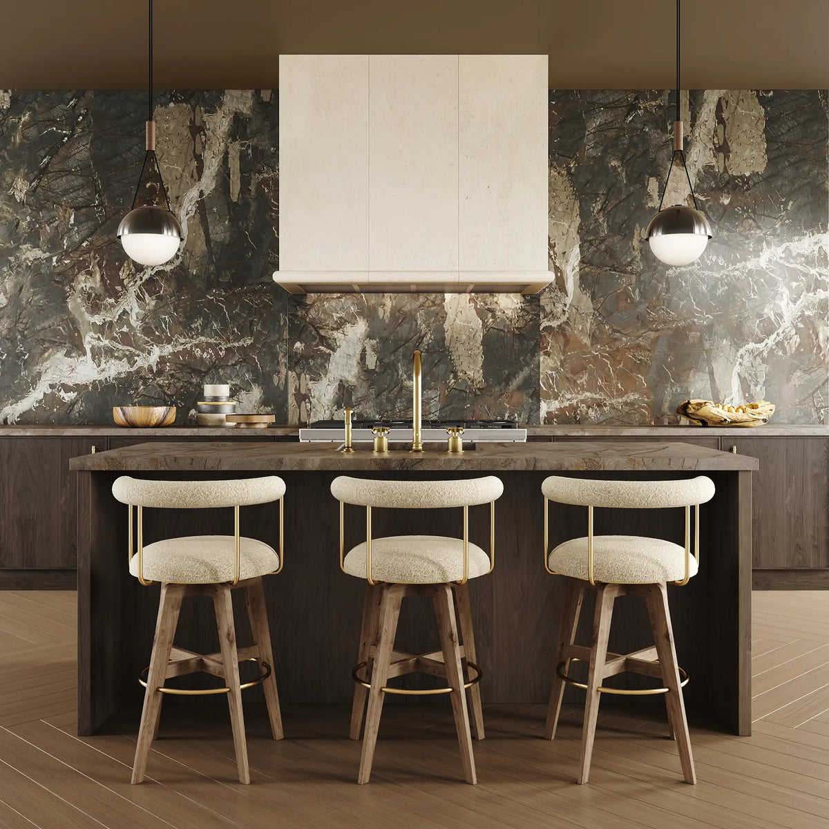 The Pragmatist Hood Shown in Cream Limestone