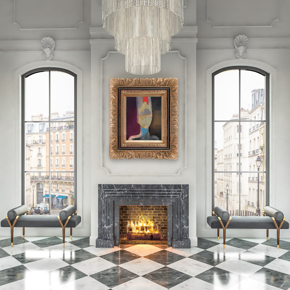 The Egoist shown in Breccia Nero Marble