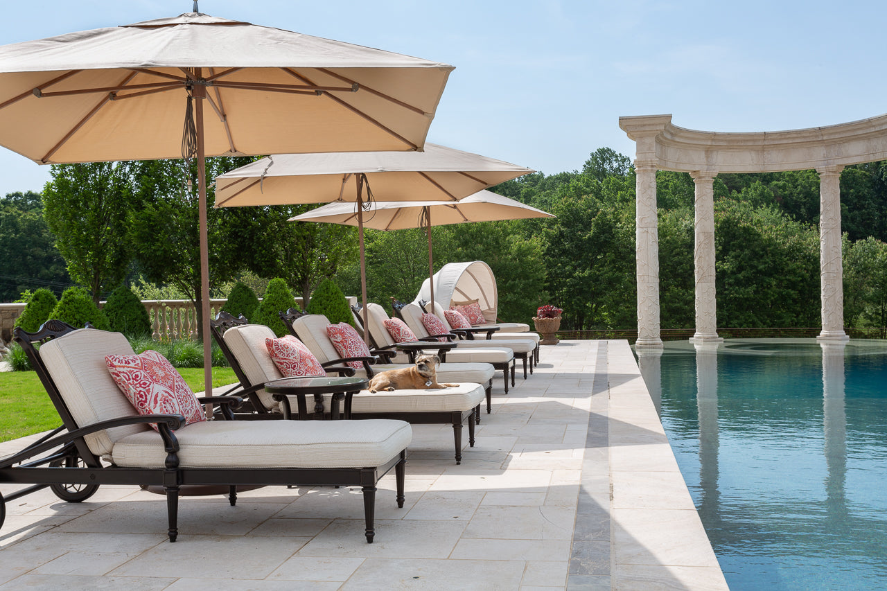 Latte Travertine and Cafe Noir Marble Tile, Latte Travertine Architectural Elements and Pool Coping Desktop