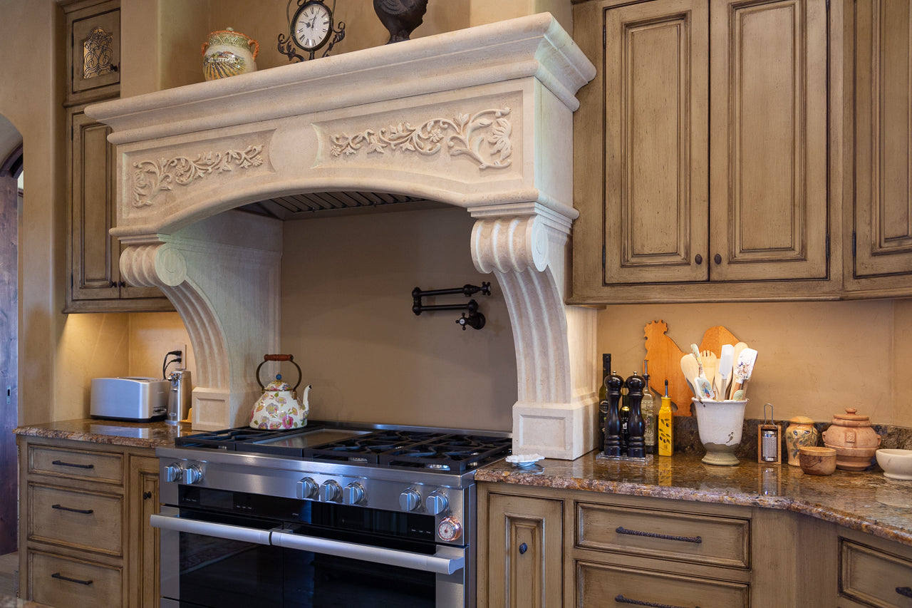 Latte Travertine Kitchen Hood Desktop