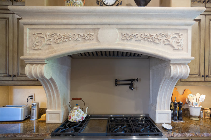 Latte Travertine Kitchen Hood Mobile