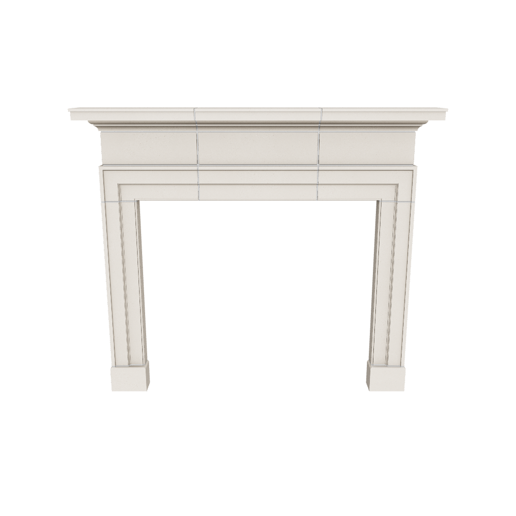 3d render of a white fireplace