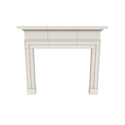 3d render of a white fireplace