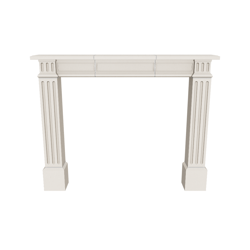 3d render of a white fireplace