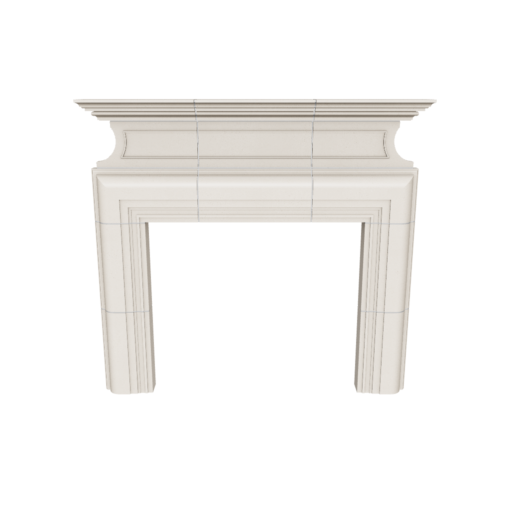 3d render of a white fireplace