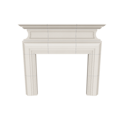 3d render of a white fireplace