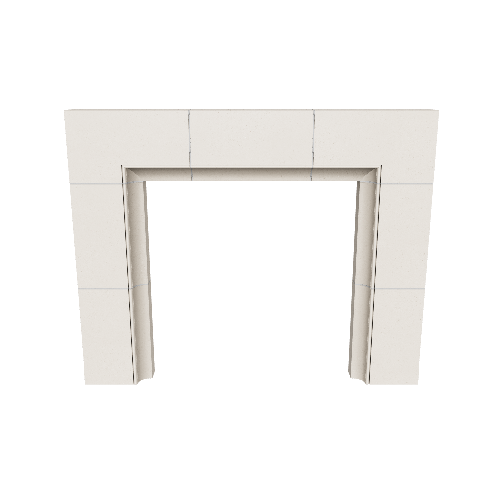 3d render of white fireplace