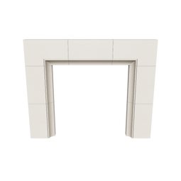 3d render of white fireplace