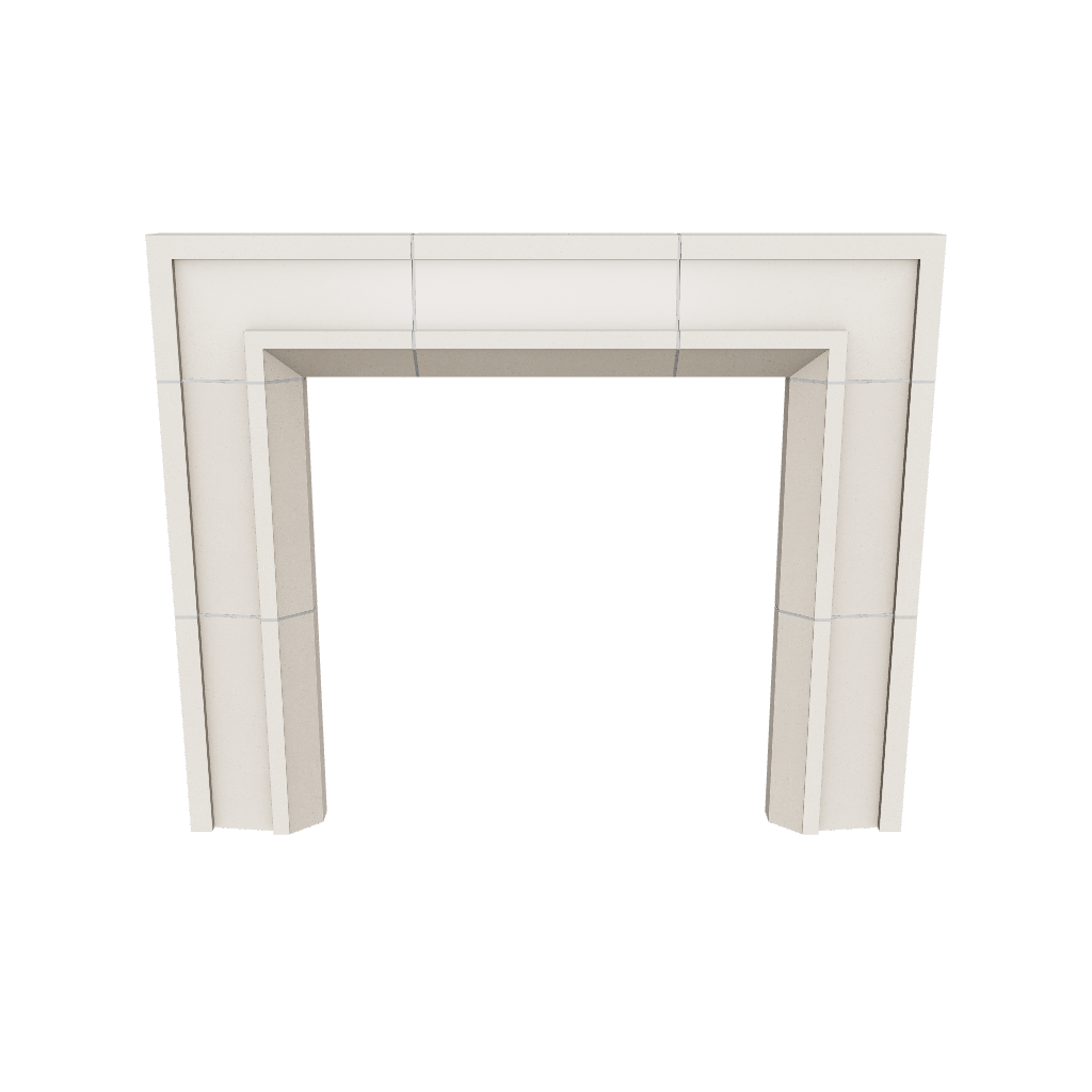 3d render of a white fireplace