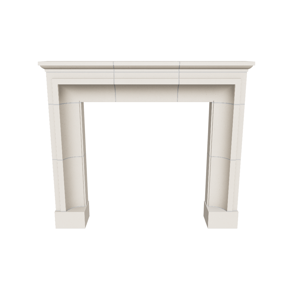3d render of a white fireplace